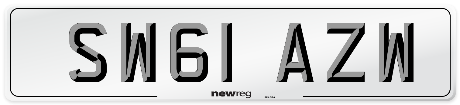 SW61 AZW Number Plate from New Reg